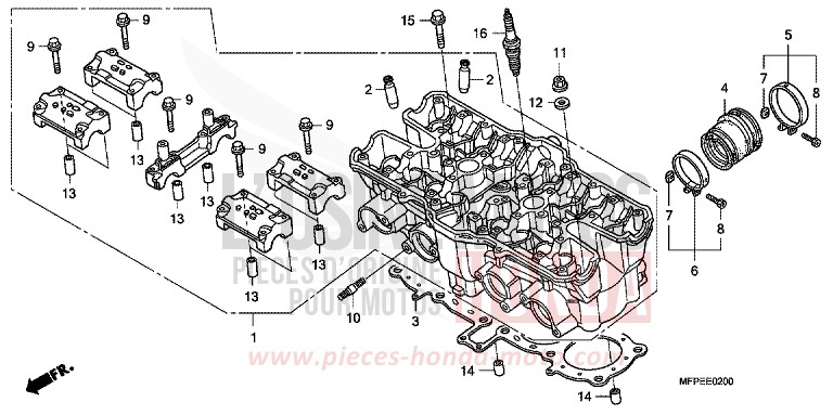 ZYLINDERKOPF von CB1300 Super Bold'or ABS PEARL SUNBEAM WHITE (NHA66KF) von 2010